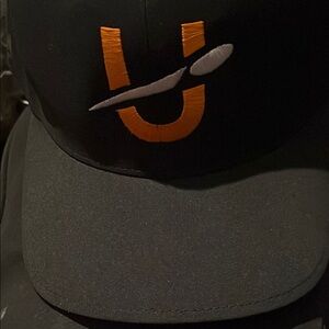 Disc Golf Black Cap with Orange and Gray U-Disc logo